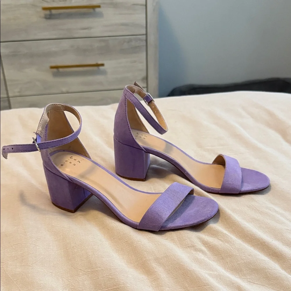 Purple Ankle Strap Heels - Picture 1 of 3